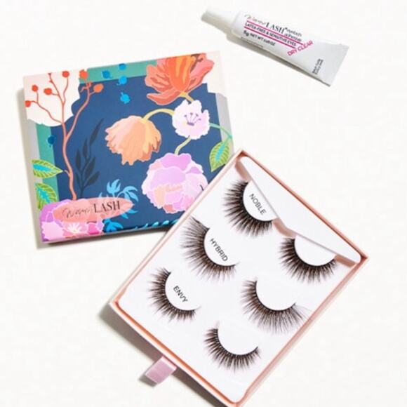 WINSOME LASH Whimsical Baldwin Floral Motifs Eyelash Set of 3 Lashes & Glue NWT - Picture 1 of 8